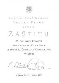 Aegis of President Václav Klaus to SVU World Congress
